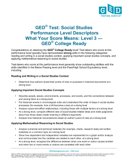 GED College Ready - GED Testing Service