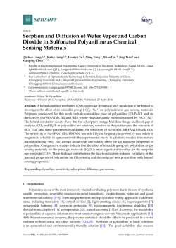 Sorption and Diffusion of Water Vapor and Carbon Dioxide in