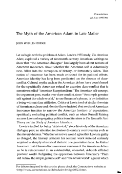 The Myth of the American Adam in Late Mailer