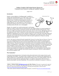 1 | Page Finding A Yardstick: Field Testing Outcome Measures for