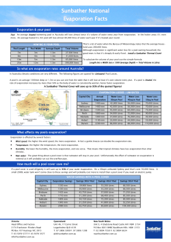 Sunbather National Evaporation Facts