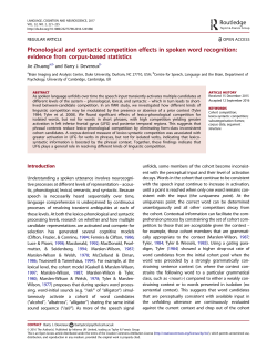 Phonological and syntactic competition effects in spoken word