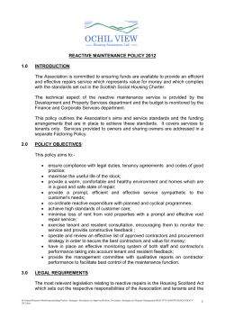 reactive maintenance policy - Ochil View Housing Association