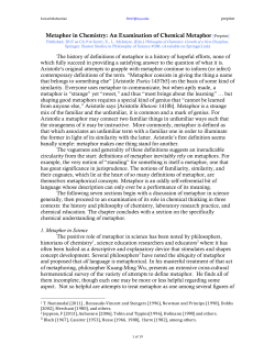 Metaphor in Chemistry: An Examination of Chemical Metaphor