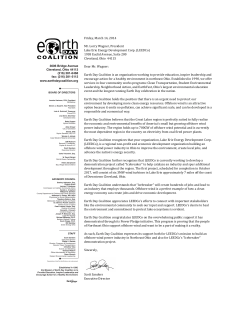 Friday, March 14, 2014 Mr. Lorry Wagner, President Lake Erie