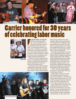 Feature: Carrier honored for 30 years of celebrating labor music