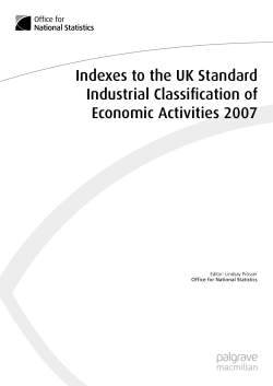 Indexes to the UK Standard Industrial Classification of Economic