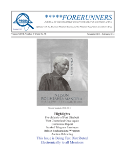 forerunners - The Philatelic Society for Greater Southern Africa