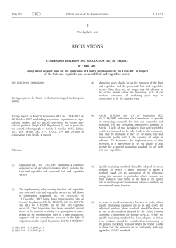 (EU) No 543/2011 - The Food Safety Authority of Ireland