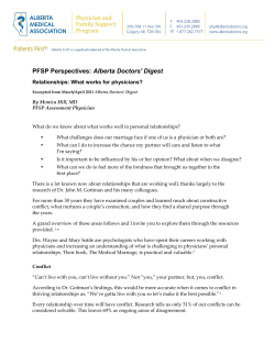 Relationships: What Works for Physicians?