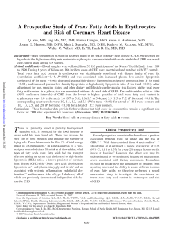 A Prospective Study of Trans Fatty Acids in Erythrocytes and Risk of