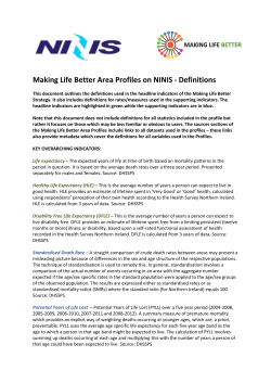 defintions of the data - Northern Ireland Neighbourhood Information