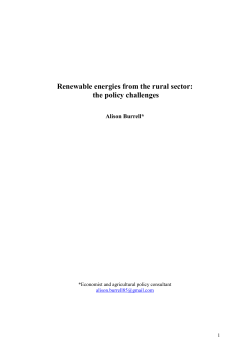 Renewable energies from the rural sector: the policy