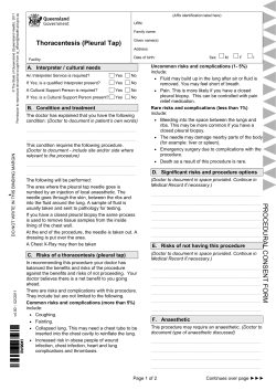 Thoracentesis (Pleural Tap) Procedural Consent and Patient