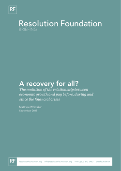 A recovery for all? - Resolution Foundation