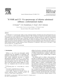 H NMR and UV&ndash;Vis spectroscopy of chlorine substituted stilbenes