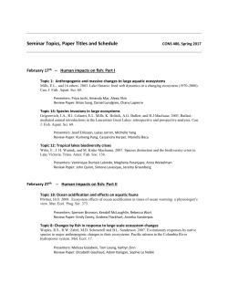 Seminar Topics, Paper Titles and Schedule