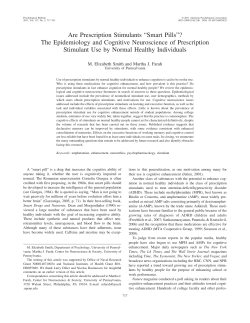 Are Prescription Stimulants &ldquo;Smart Pills&rdquo;? The Epidemiology and