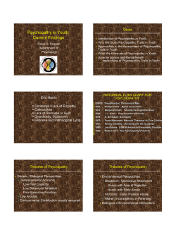 Psychopathy: PCL:YV - Texas CSOT Conference