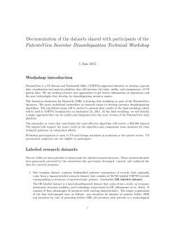 Documentation of the datasets shared with