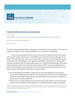 tax reform and small business