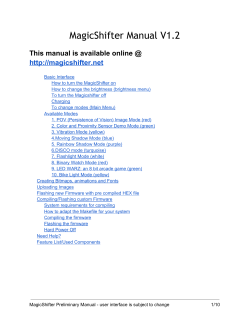 MagicShifter Manual