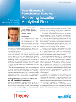 Trace Elements in Petrochemical Samples