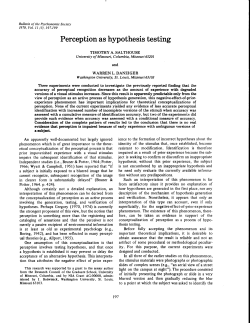 Perception as hypothesis testing