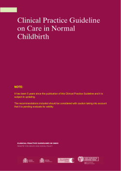 Clinical Practice Guideline on Care in Normal Childbirth