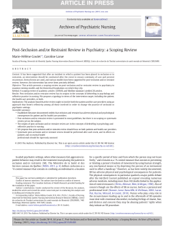 Post-Seclusion and/or Restraint Review in