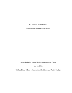Is China the Next Mexico? Lessons from the One