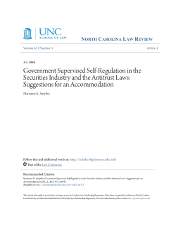 Government Supervised Self-Regulation in the Securities Industry