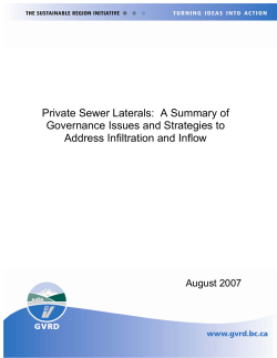 Private Sewer Laterals: A Summary of Governance