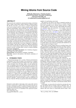 Mining Idioms from Source Code