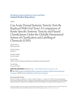 Can Acute Dermal Systemic Toxicity Tests Be Replaced With Oral