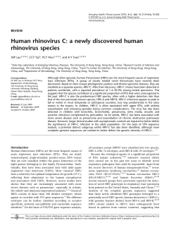 Human rhinovirus C: a newly discovered human rhinovirus species