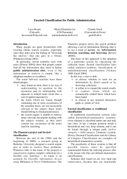 Faceted Classification for Public Administration