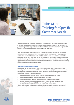Tailor-Made Training for Specific Customer Needs