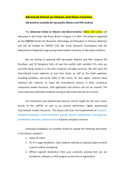 Advanced School on Glasses and Glass-Ceramics
