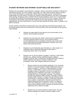 1 student network and internet acceptable use and safety