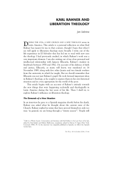 Karl Rahner and Liberation Theology