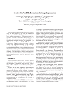 Iterative MAP and ML Estimations for Image Segmentation