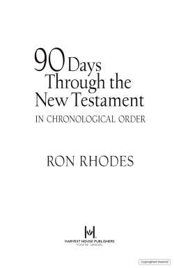 90 Days Through the New Testament in Chronological Order