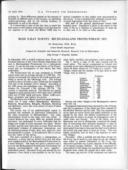 MASS X-RAY SURVEY: BECHUANALAND PROTECTORATE 1952
