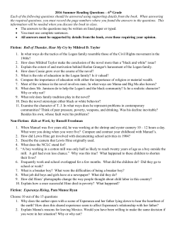 Open Ended Questions - Rahway Public Schools