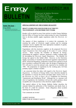 Special Energy Bulletin