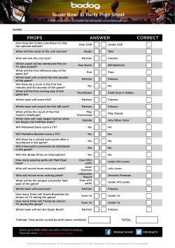 Super Bowl 51 Party Prop Sheet
