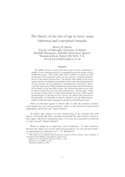 The theory of the rise of sap in trees: some - Philsci