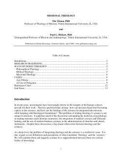 Introduction - Global Missiology