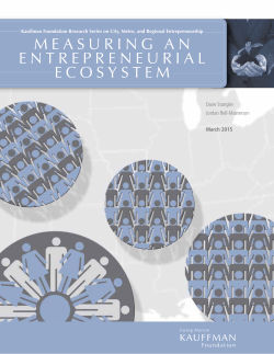 Measuring an entrepreneurial ecosysteM